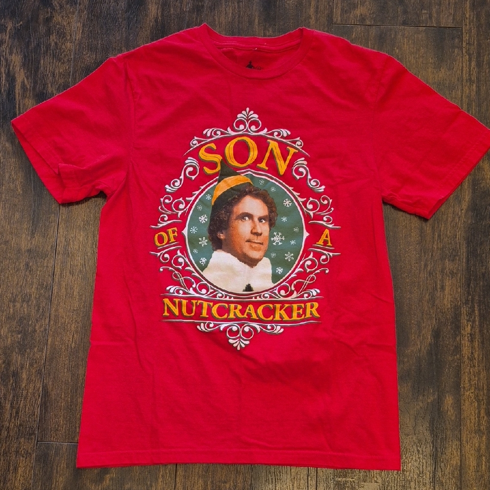 Elf Buddy Son of a Nutcracker Mens graphic T-shirt S Hybrid Christmas Movie Tee - Picture 4 of 4